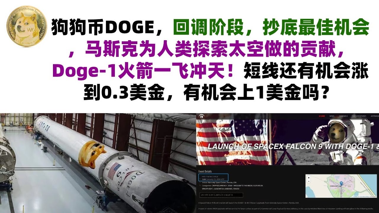 Dogecoin DOGE, the correction stage, the best opportunity to buy lows, Musk’s contribution to human exploration of space, the Doge-1 rocket soars into the sky! There is still a chance it will rise to 0.3 US dollars in the short term. Is there a chance it 