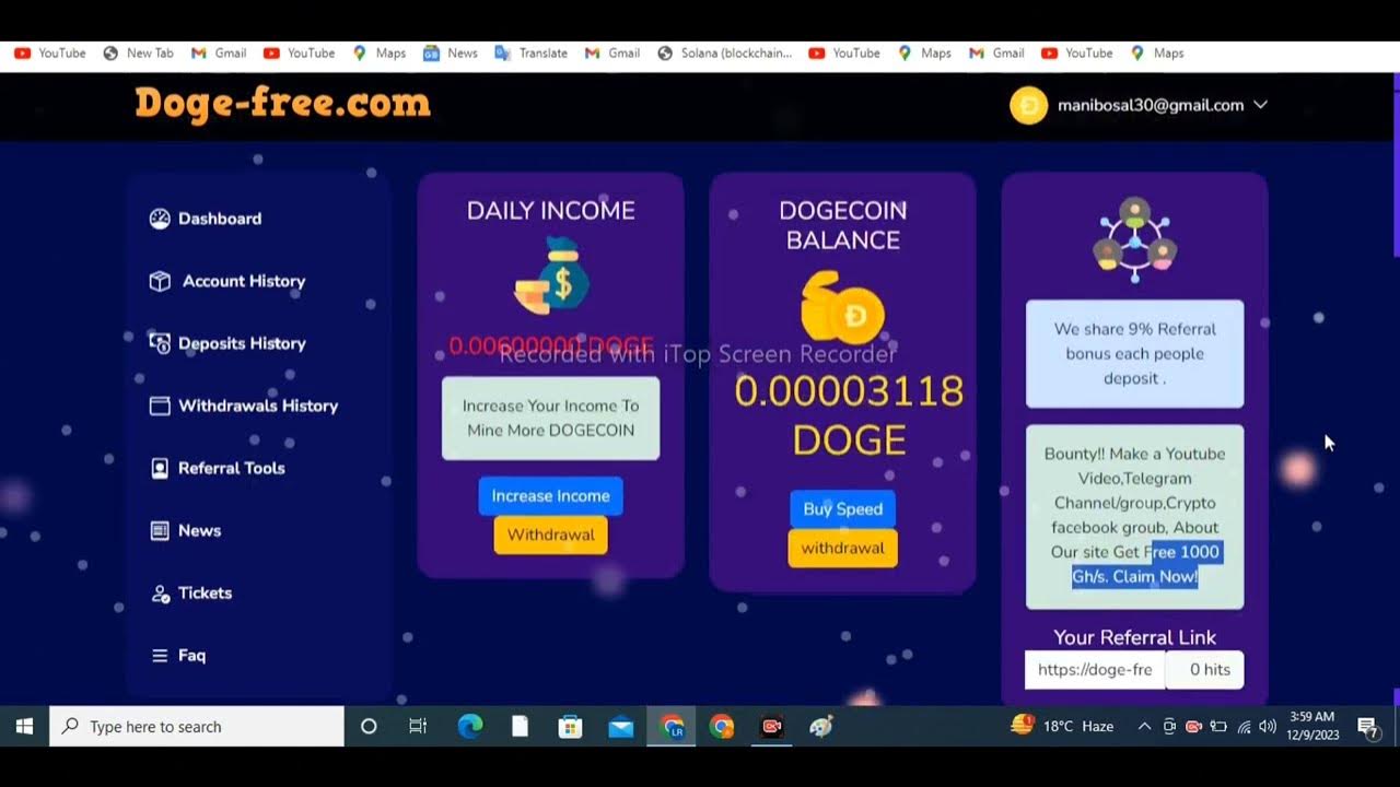 無料の Dogecoin クラウド マイニング サイト |無料ドージェ |投資せずにドージコインを採掘する |クラウドマイニング