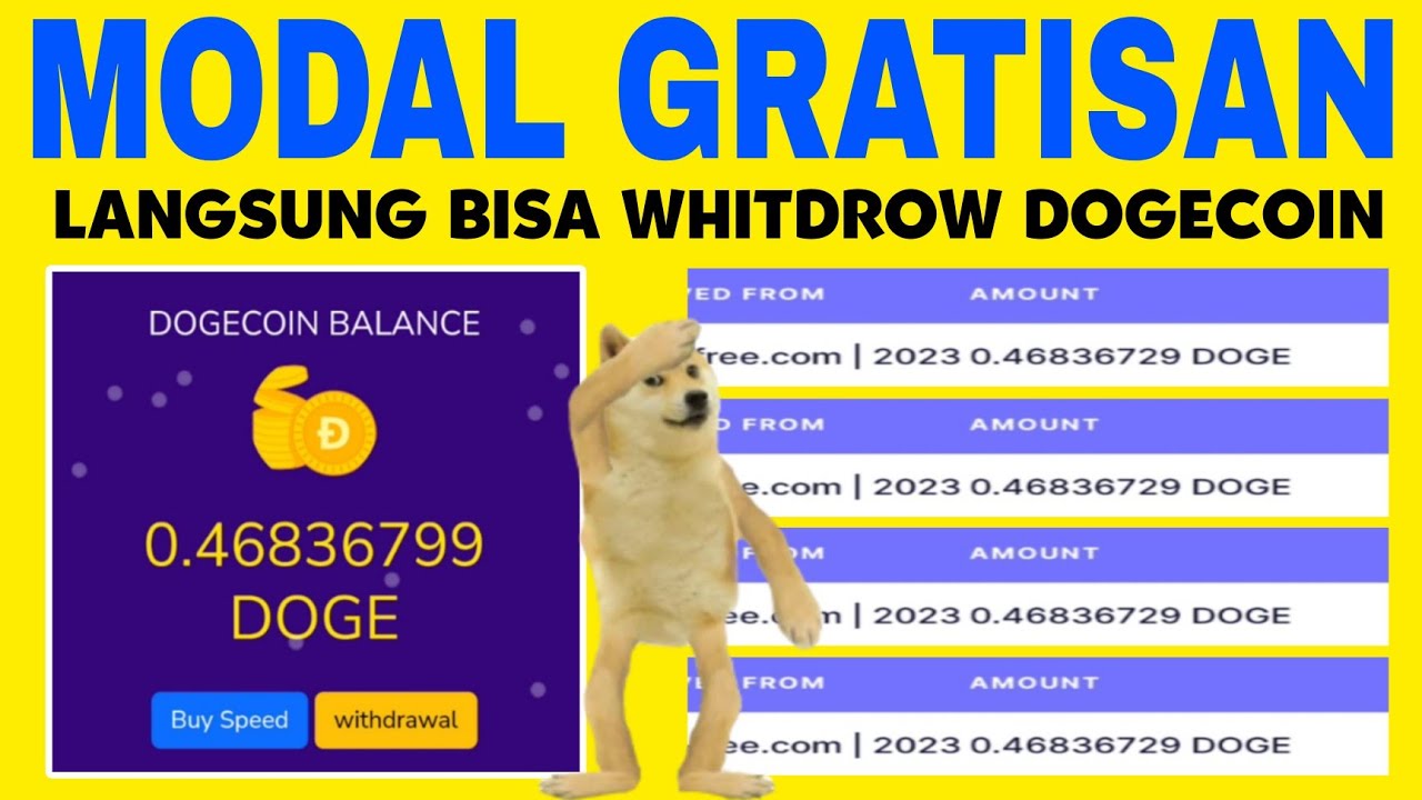 REGISTER DIRECTLY FOR FREE WHITDROW DOGECOIN WITHOUT DEPOSIT | MINING DOGECOIN