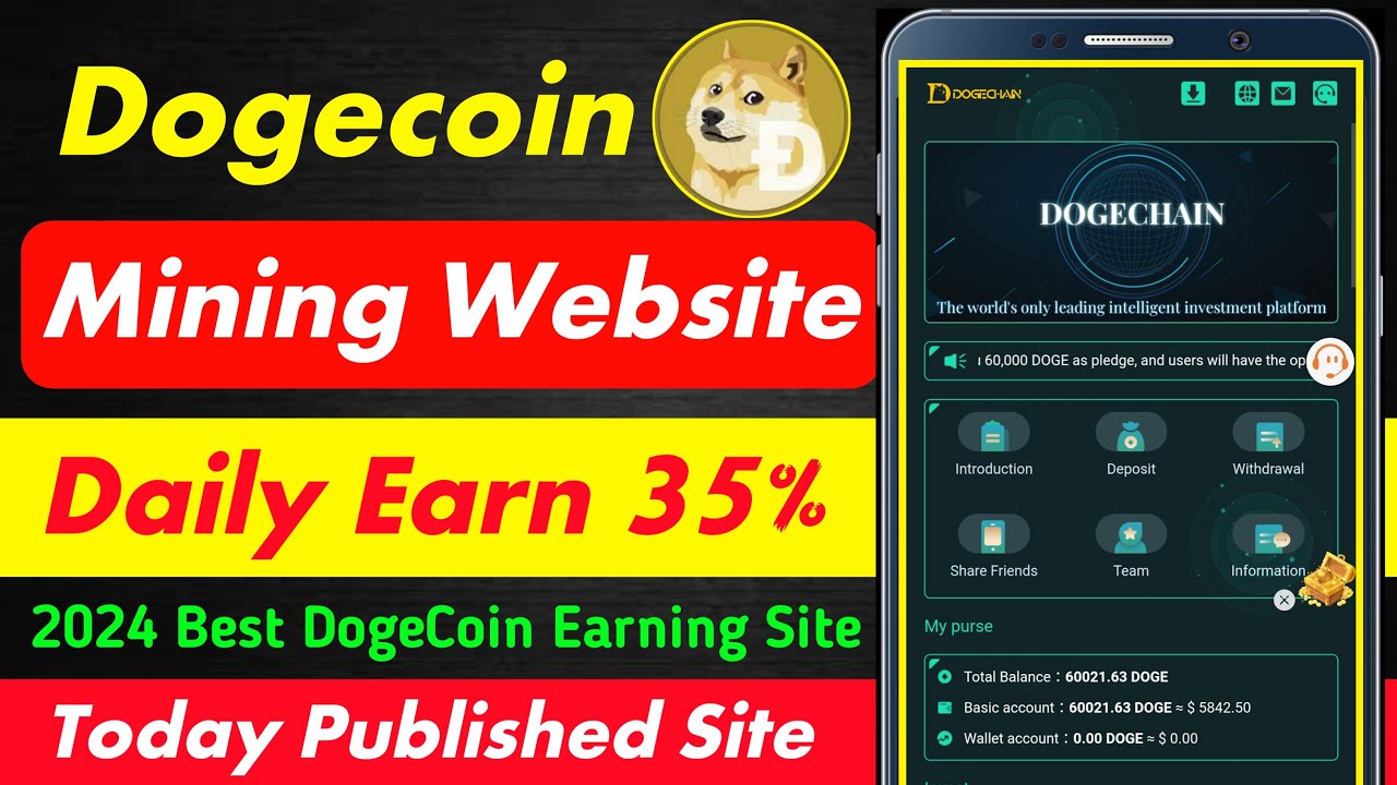 New DogeCoin Mining Site 2024 | Daily Earn 35% | TRX,Dogecoin Mining Site | New Dogecoin Earning App