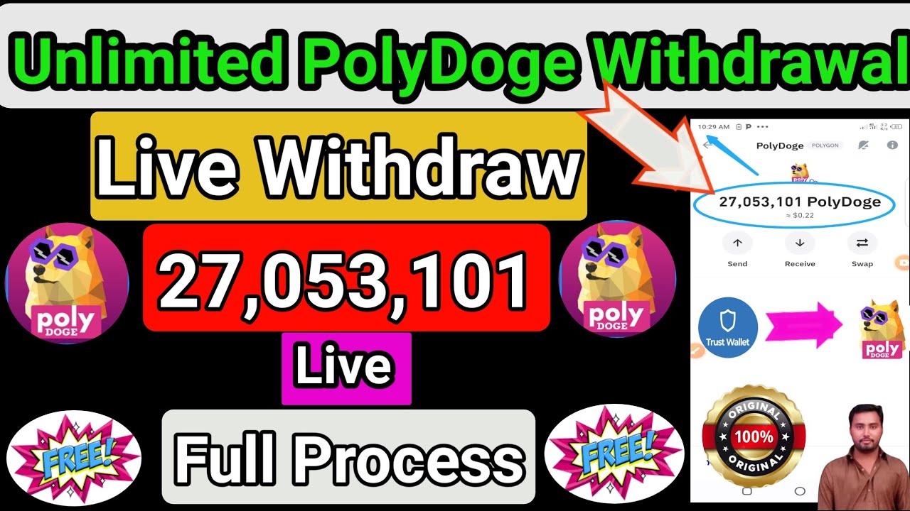 Earn Free Poly Doge Coin Withdraw 2,7700000 Token Withdraw In Trust Wallet Live Withdraw Process