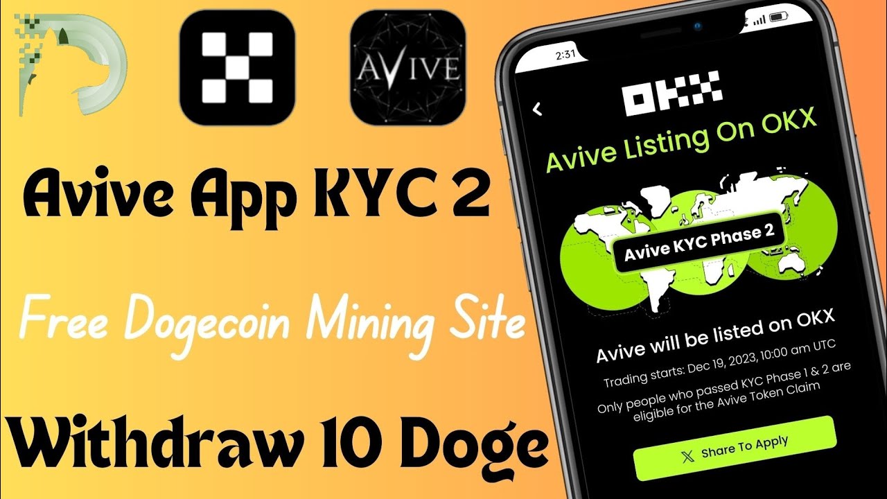 🏁Avive KYC PHASE 2 In Telugu|Free Doge Coin Mining Site Today Telugu|tecexp