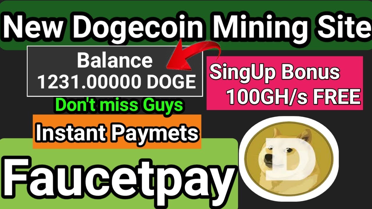 FREE Dogecoin Mining Website || Free 100 Gh/s Bonus || How to Mine Dogecoin 2024 | Instant Paymets