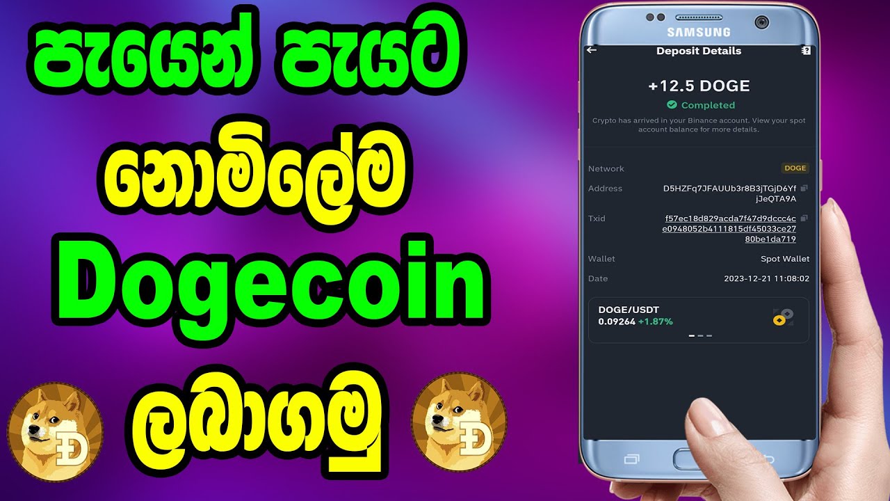 Free Dogecoin Earning new website || How to make money online sinhala || Part time job at home