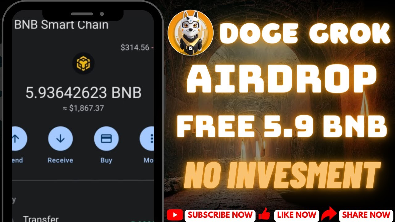 Claim Free Airdrop Doge Grok 5.9 BNB on Trust Wallet