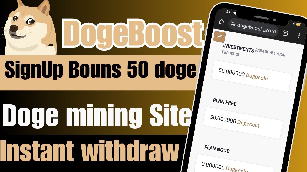 DogeBoost Mining Website | SignUp Bouns 50 Dogecoin |