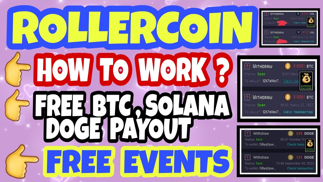 || HOW TO WORK || FREE SOLANA , DOGE , BTC LIVE WITHDRAWAL PROOF || ZERO DEPOSIT || ROLLERCOIN ||