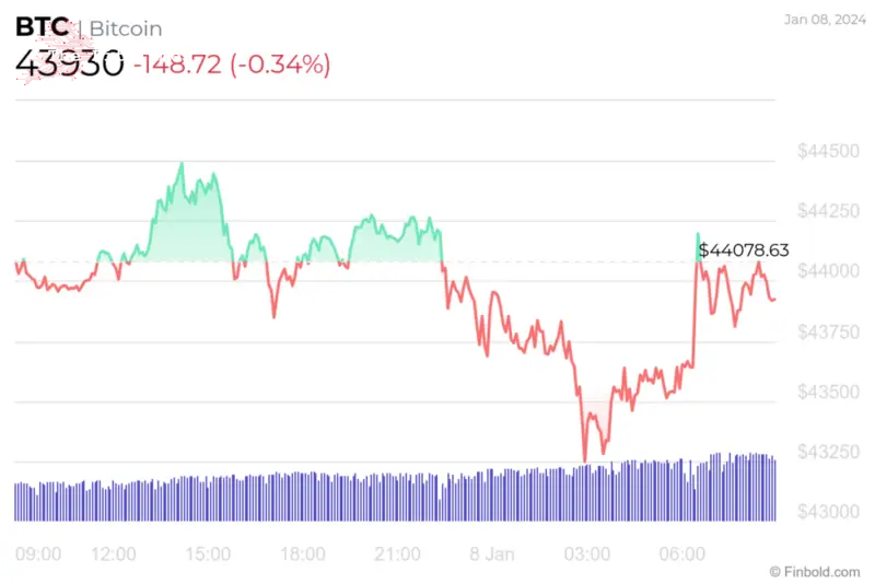 Bitcoin 24-hour price chart. Source: Finbold
