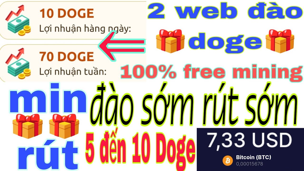 Super 2 Website Mining DOGE Coin Automatically 100% Free No Capital (Min. Withdraw 5 Doge and 10 Doge) No Phone Hanging 100%