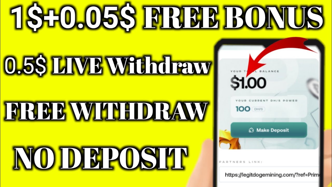 0.5$  Free Withdraw || 1$ Signup Bonus|| New Dogecoin Mining Site ||  || Earn Daily Dogecoin ||