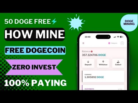 DOGE 무료 채굴 웹사이트||투자 없이 무료 Dogecoin을 얻는 방법 |무료 Dogecoin 결제 증명