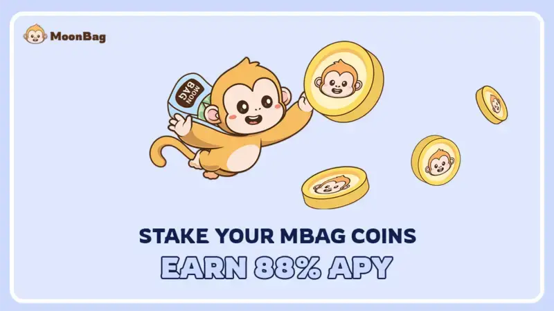 MoonBag 암호화폐 실시간 사전 판매 스테이킹 비율은 APY 88%로 Dogecoin과 Dogwifhat을 뒤처지게 합니다.