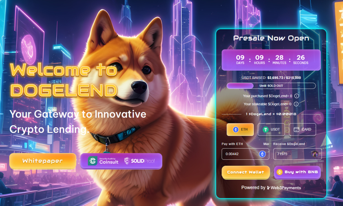 Pre-Sale Live DogeLend: новый взгляд на дух Dogecoin