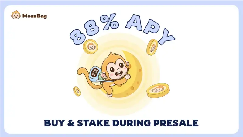 MoonBag Meme Coin Races Ahead with 88% APY in Presale, Outperforming Brett and Cardano