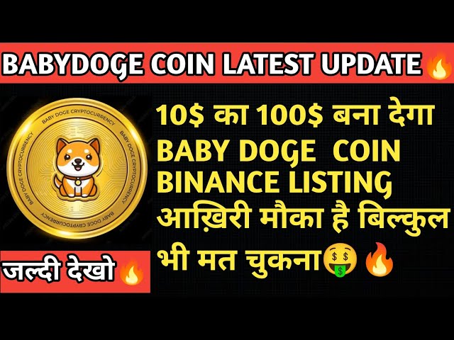 🔥BABYDOGE COIN LATEST UPDATE 10$ का 100$ बना देगा BABY DOGE COIN BINANCE LISTING DONE 100X SOON🔥