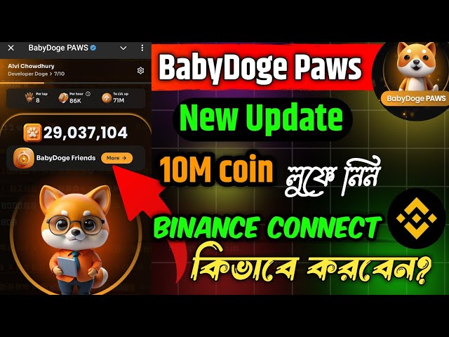 How to connect baby doge paws binance? babydog paws new update || babydog paws listing date