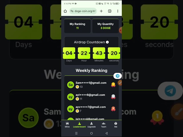 💫Welcome to DOGE-COIN Mining Game The countdown for the new round of airdrops of1,000 USDT💫