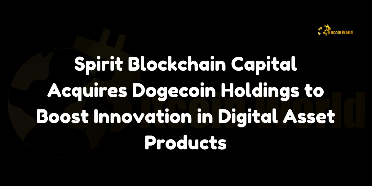 Spirit Blockchain Capital acquires Dogecoin Holdings