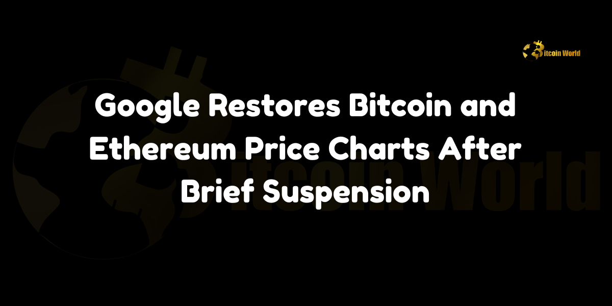 Google reanuda los gráficos de precios de Bitcoin y Ethereum después de una breve pausa