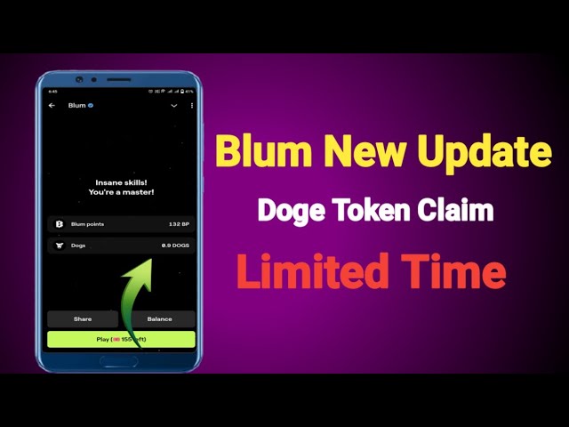 Blum New Update || Doge Token Claim || Limited time