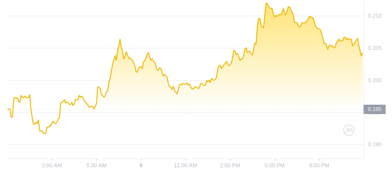 Der aktuelle Preis von Dogecoin um 23:00 Uhr am 9. November 2024