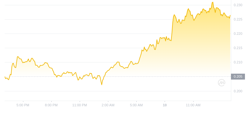 Der aktuelle Preis von Dogecoin um 15:00 Uhr am 10. November 2024