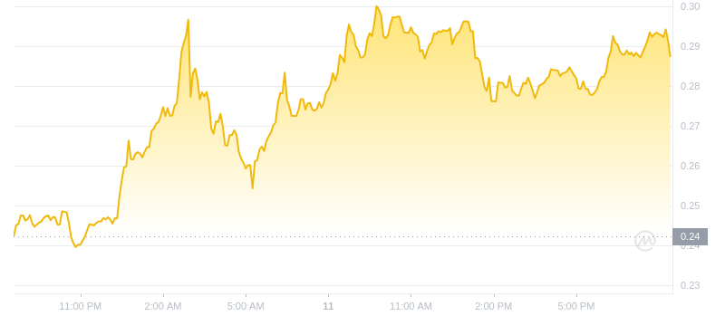 2024년 11월 11일 20:00의 Dogecoin 최신 가격