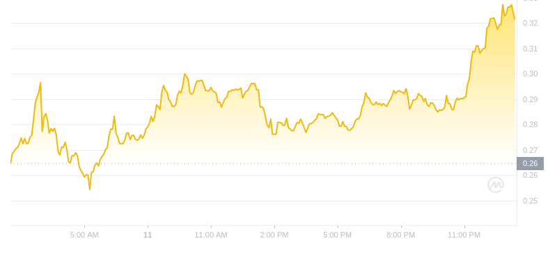 Der aktuelle Preis von Dogecoin um 01:00 Uhr am 12. November 2024