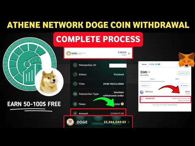 Athene Doge Coin Withdrawal complete Process | Athene Network Doge Coin Withdrawal to metamask.