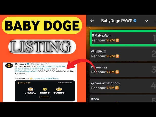 baby doge listing date|Baby doge paws|baby doge airdrop |baby doge wallet connect