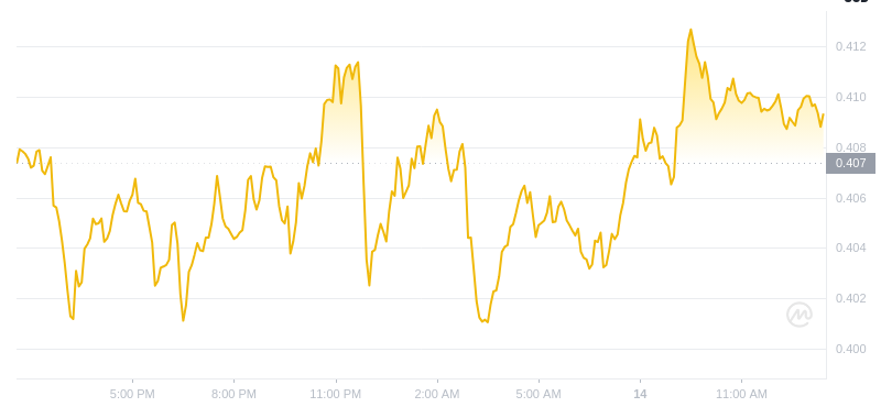 Der aktuelle Preis von Dogecoin um 13:00 Uhr am 14. Dezember 2024