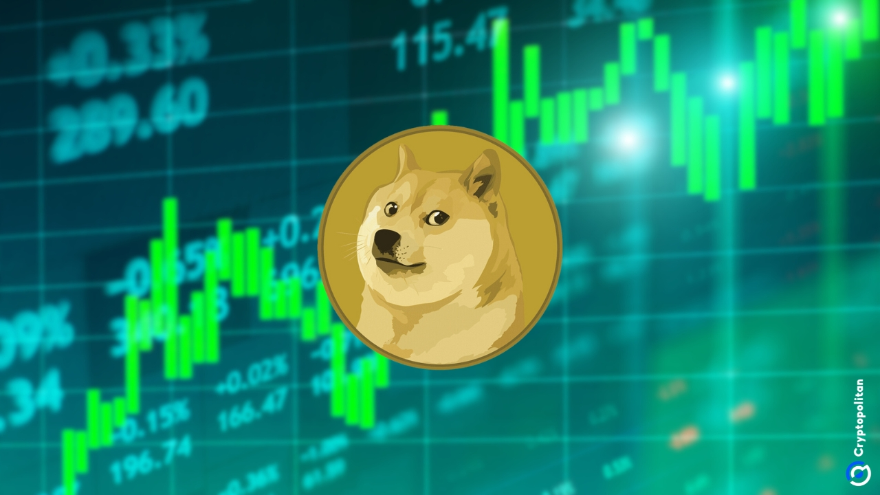 Dogecoin rises 2% as 5.8 billion tokens change hands