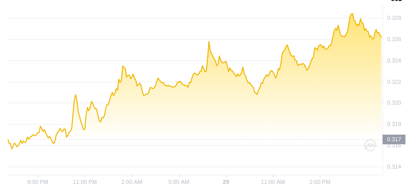 Le dernier prix du Dogecoin à 18h00 le 29 décembre 2024