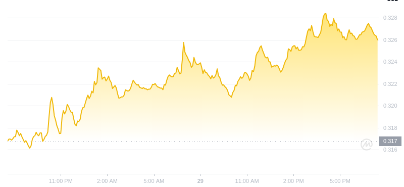 Le dernier prix du Dogecoin à 19h00 le 29 décembre 2024