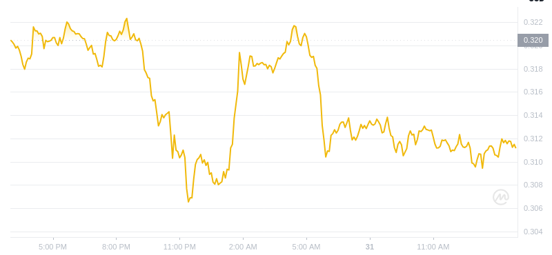 The latest price of Dogecoin at 15:00 on December 31, 2024