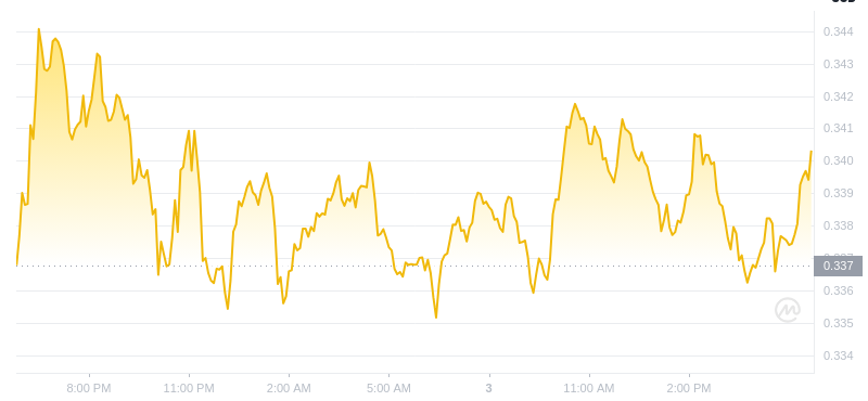 Der aktuelle Preis von Dogecoin um 17:00 Uhr am 3. Januar 2025