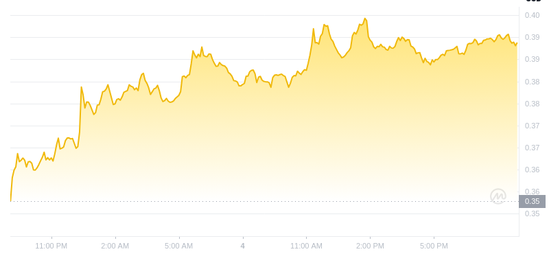 Der aktuelle Preis von Dogecoin um 21:00 Uhr am 4. Januar 2025