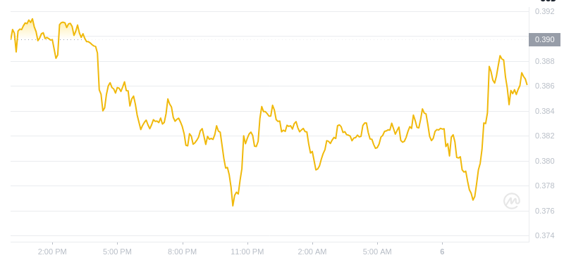 Der aktuelle Preis von Dogecoin um 12:00 Uhr am 6. Januar 2025