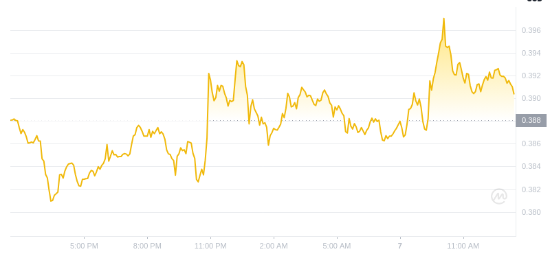 Le dernier prix du Dogecoin à 13h00 le 7 janvier 2025