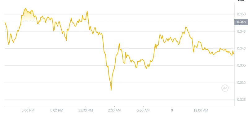 Der aktuelle Preis von Dogecoin um 14:00 Uhr am 9. Januar 2025