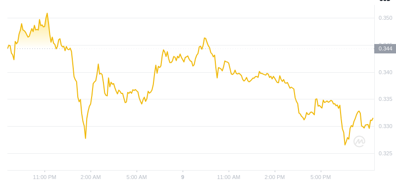 Der aktuelle Preis von Dogecoin um 20:00 Uhr am 9. Januar 2025