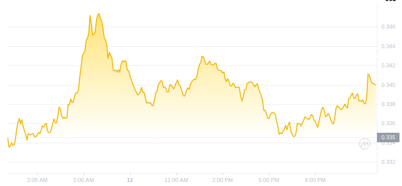 The latest price of Dogecoin at 00:00 on January 13, 2025