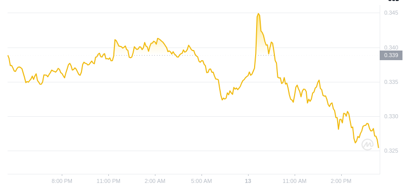 Le dernier prix du Dogecoin à 16h00 le 13 janvier 2025