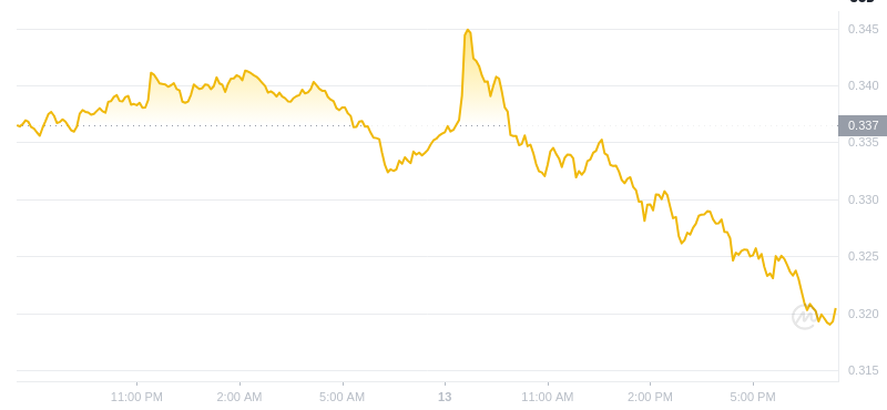 Le dernier prix du Dogecoin à 19h00 le 13 janvier 2025