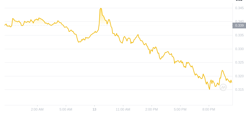 Le dernier prix du Dogecoin à 22h00 le 13 janvier 2025