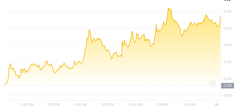 Le dernier prix du Dogecoin à 08h00 le 15 janvier 2025