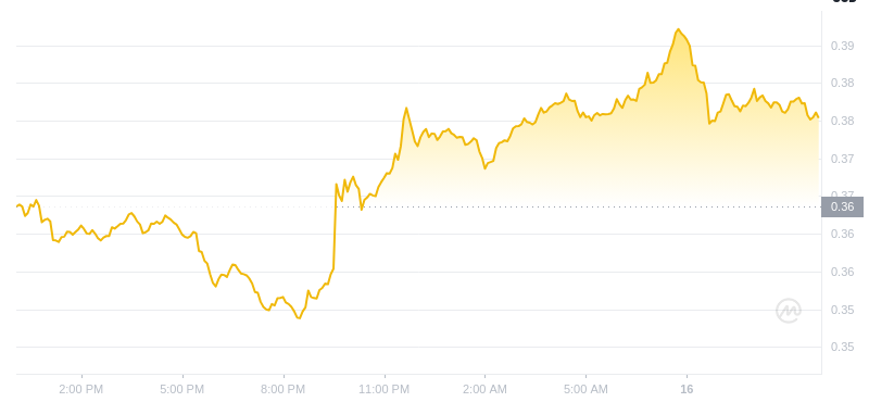 2025년 1월 16일 12:00의 Dogecoin 최신 가격