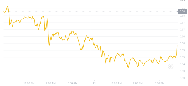 Der aktuelle Preis von Dogecoin um 19:00 Uhr am 21. Januar 2025