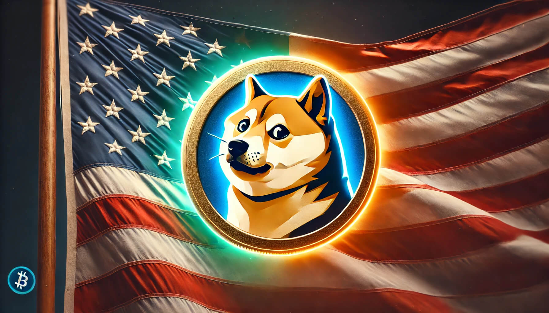 미국 정부 DOGE 웹사이트의 Dogecoin 로고