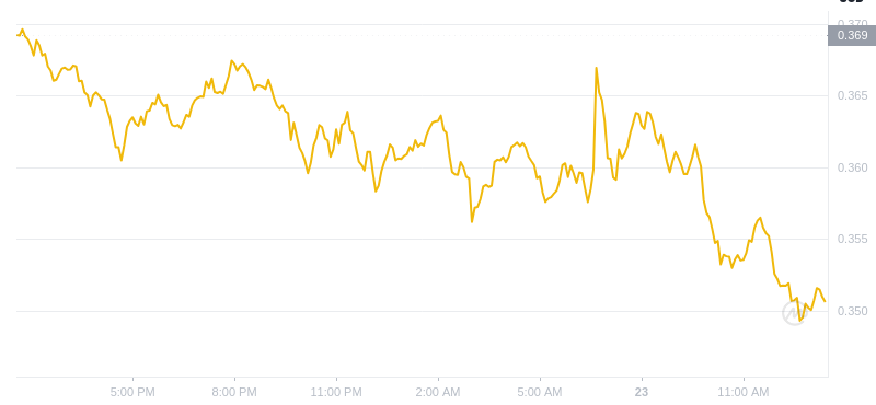 Der aktuelle Preis von Dogecoin um 13:00 Uhr am 23. Januar 2025